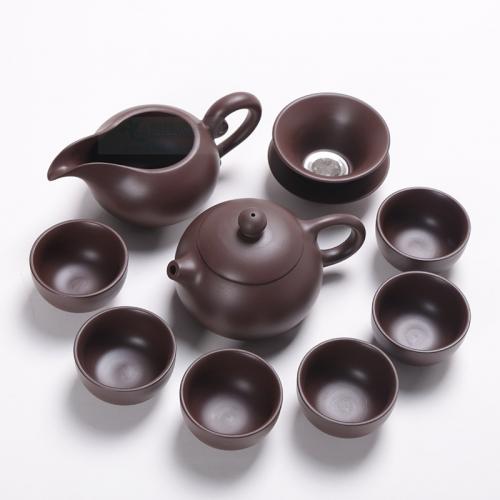 办公室宜兴紫砂功夫茶具整套装泡茶壶复古陶瓷器小茶杯子茶道家用